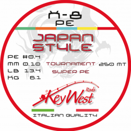 Key West Japan Style Tournament Super PE #0.4 250mt X-8 Multicolor 25mt